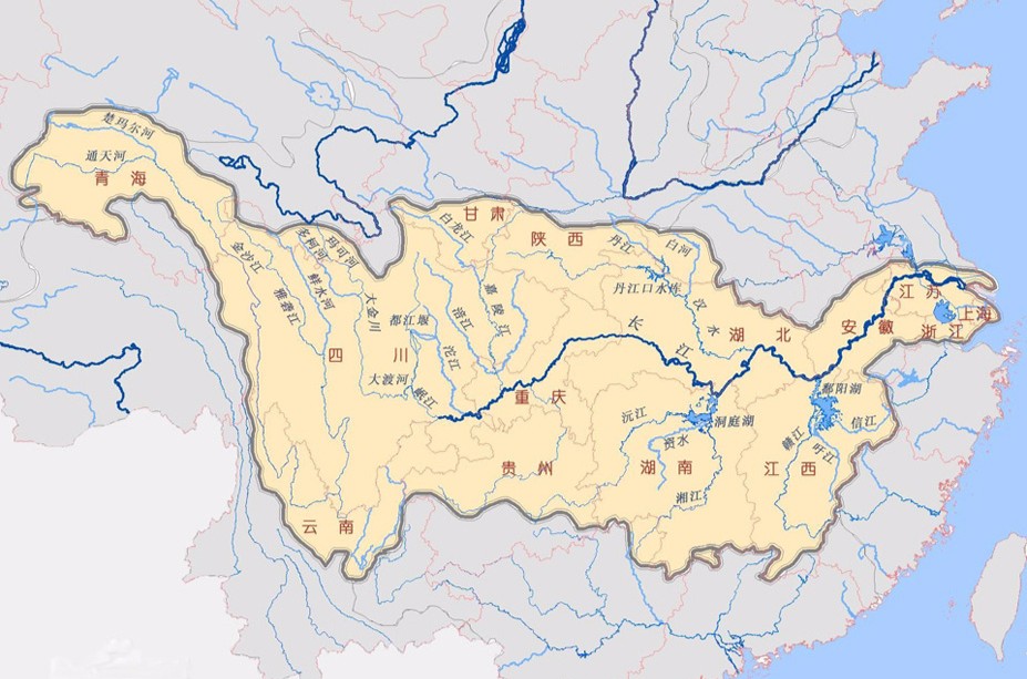 长江干流经过的11个省级行政区