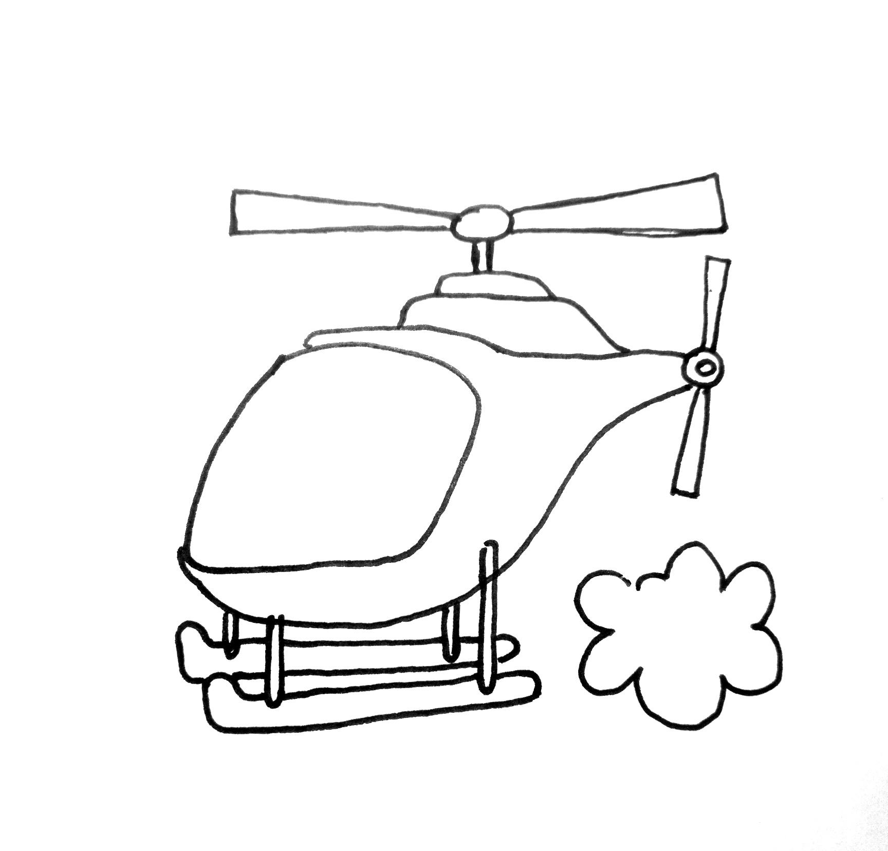直升机怎么画（直升机简笔画教程)