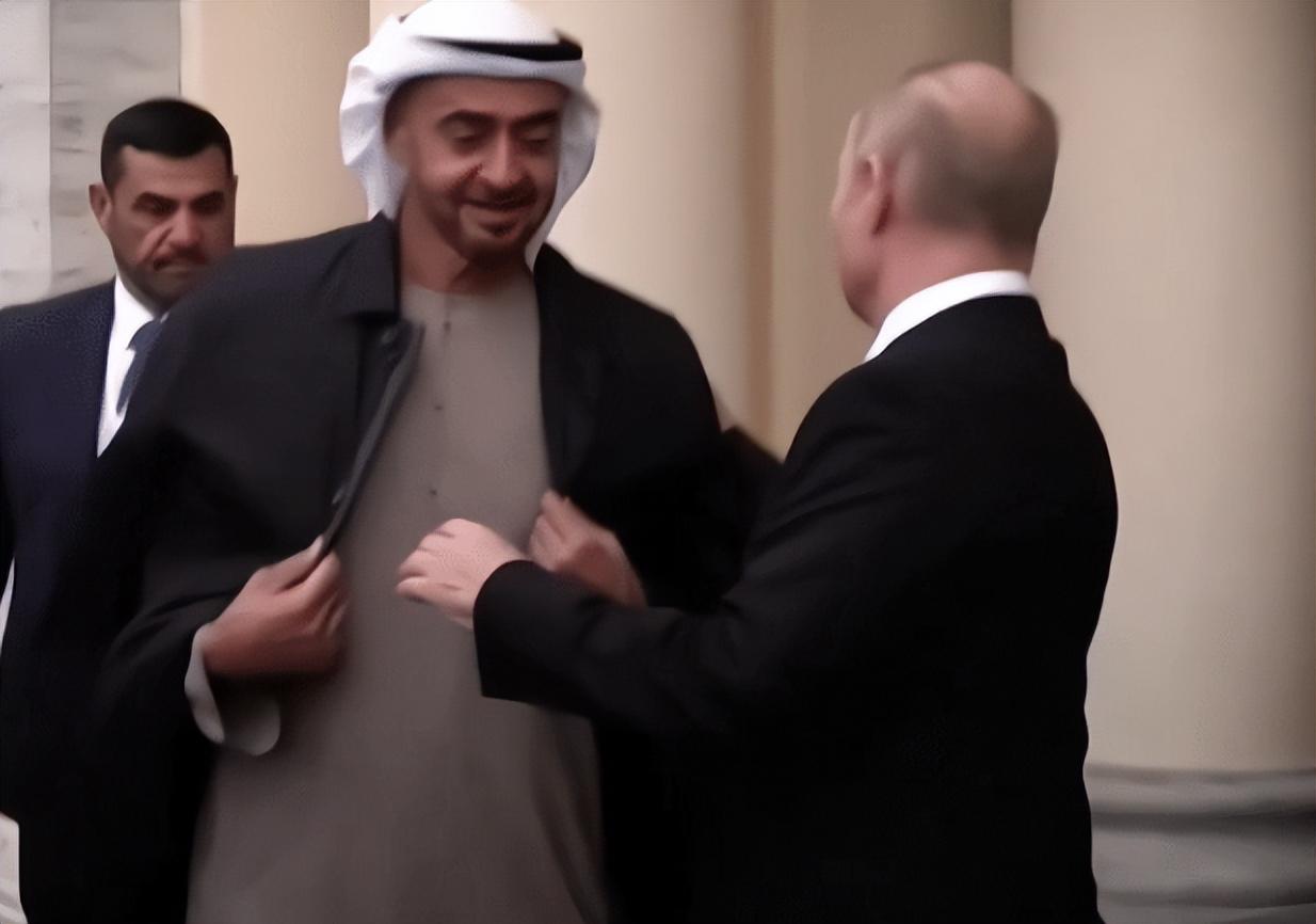 普京给阿联酋总统披上了自己的外套