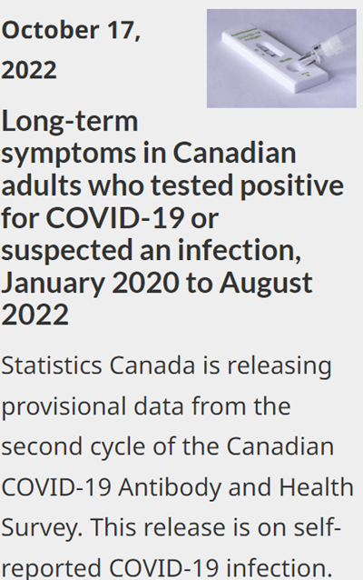 加拿大超百万人疑现“长新冠”症状，生病几个月后仍有症状
