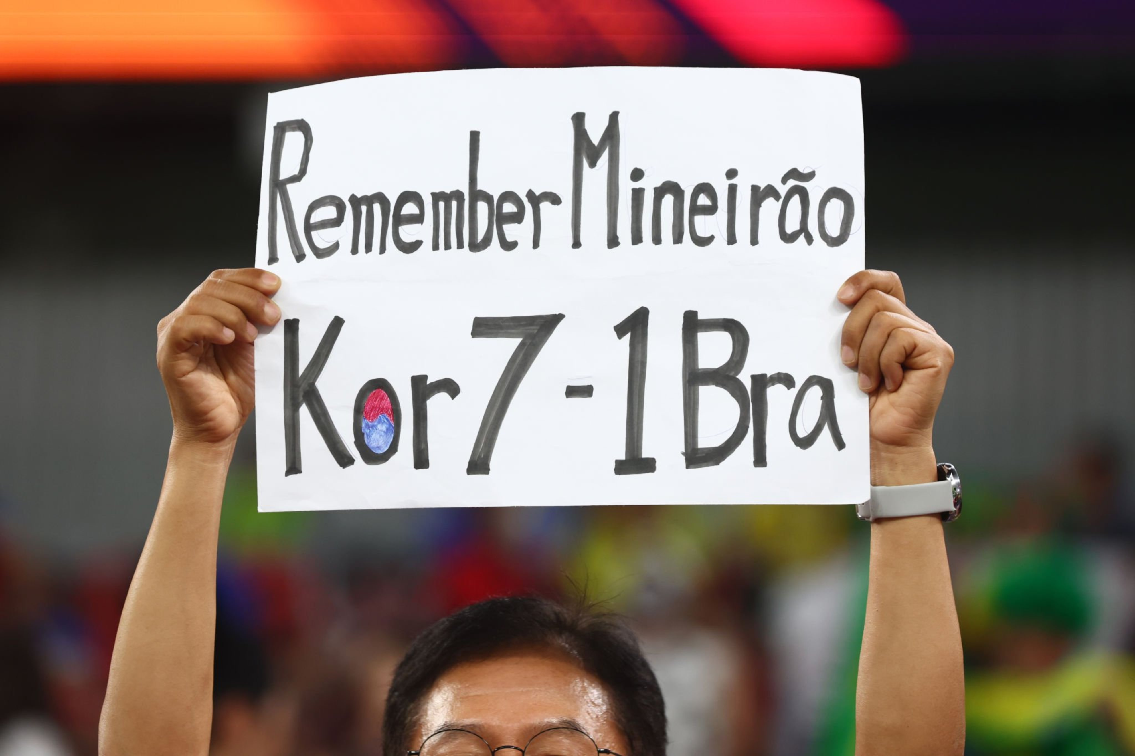 韩国球迷用7比1嘲讽巴西